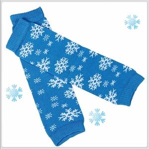 NWT HP Girls Warm Blue Snowflake  Leg Warmers